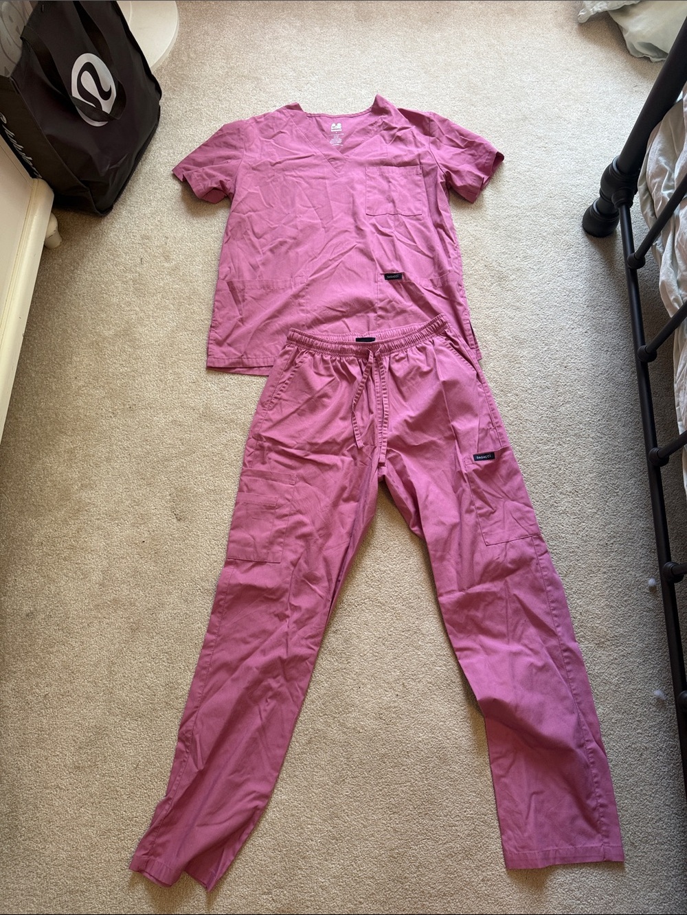 Women’s Pink Scrub Top and Pants - Medical Workwear
